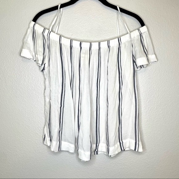 Cloth & Stone • Striped Off Shoulder Top M - Picture 2 of 7
